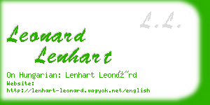 leonard lenhart business card